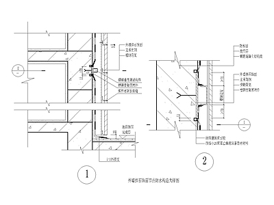 现代其他节点详图 外墙挂石饰面节点 施工图