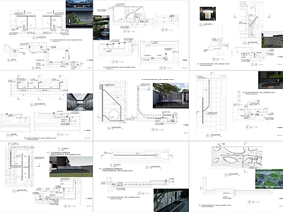现代新中式水景节点 水景安装详图 水景安装大样图 水景给排水详图 施工图