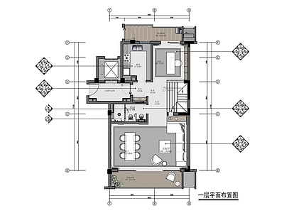 现代美式整体家装空间 三层别墅 家装 豪宅 私宅 样板房 施工图