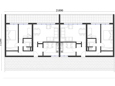 户型优化 双户走廊公寓设计 独立走廊公寓平面 双户住宅设计图 独立公寓布局图 双走廊公寓平面设 施工图