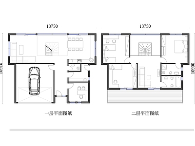 户型优化 两层独栋别墅平面 双层独栋别墅平面 两层独立屋设计图 独栋双层住宅平面 双层别墅平面设计 施工图