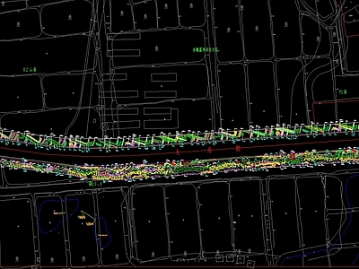 现代道路绿化 市政道路绿化工程 施工图