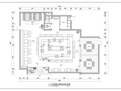 工装平面图 室内平面图 日式料理店 施工图