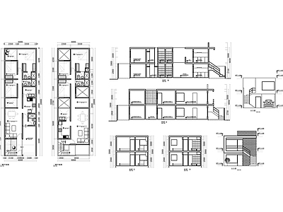 现代别墅建筑 两层住宅设计图 现代住宅图纸 住宅 两层楼房设计图 现代别墅设计 施工图