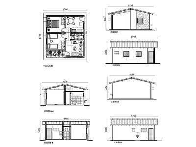 现代别墅建筑 小户型别墅设计图 乡间别墅图纸 别墅 乡村小户型设计图 小别墅建筑图纸 施工图