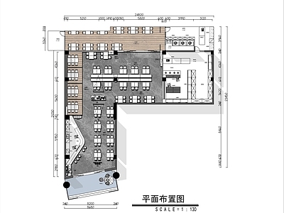 现代简约烧烤店 广州品牌烧烤店 施工图