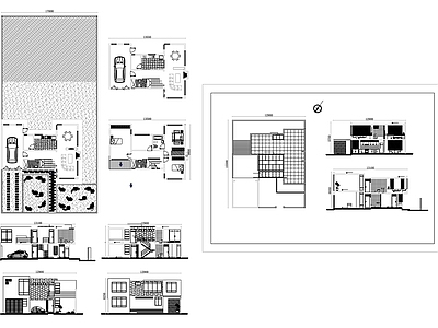 现代别墅建筑 现代洋房设计 二层住宅图纸 洋房 住宅设计图 现代建筑设计 施工图