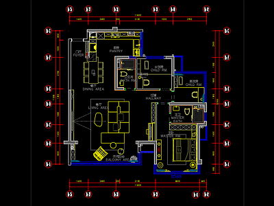 奶油整体家装空间 样板 施工图