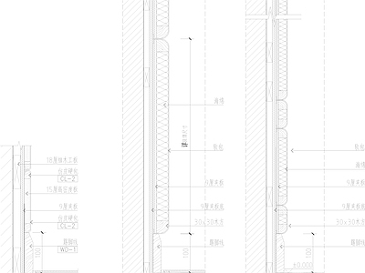 现代墙面节点 墙面软包硬包节点 施工图