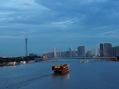 现代城市外景 夜晚城市 黄昏夜景滨水城市 水景外景 江边城市外景 夜景天空城市外景