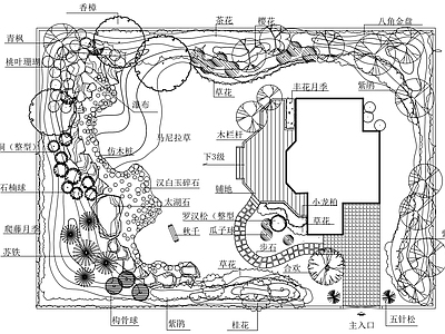 现代中式庭院 别墅景观 园景观 空中园 园 别墅 施工图