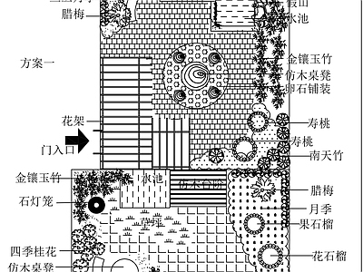 现代中式庭院 别墅景观 园景观 别墅 园 枯山水 施工图