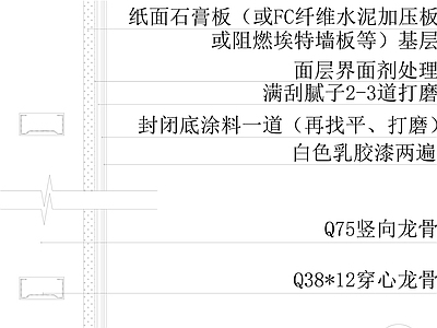 现代墙面节点 乳胶漆 施工图