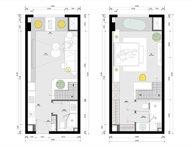 户型优化 复式公寓 loft公寓 小户型 公寓 民宿 施工图