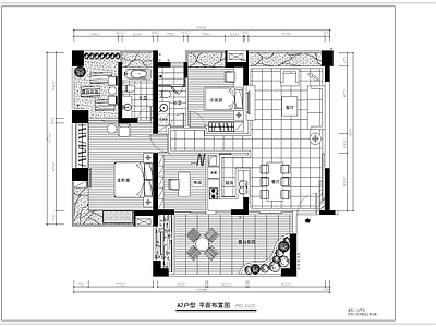 现代整体家装空间 家装样板 施工图