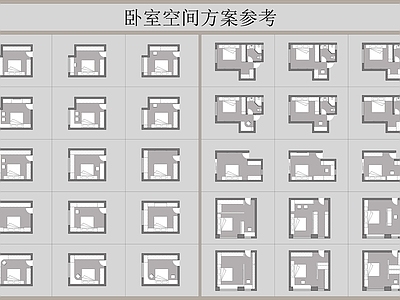 现代简约卧室 主卧衣帽间 别墅 大 民宿 施工图