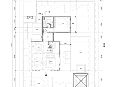 现代新中式别墅建筑 300平独栋 中式合院别墅 施工图