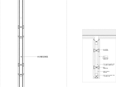 现代墙面节点 石材隔断构造详图 施工图