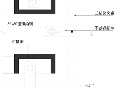 现代新中式墙面节点 石材不锈钢屏风节 施工图