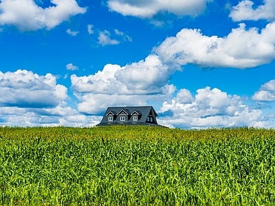 现代风景 草原天空自然风景