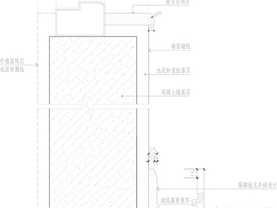 现代墙面节点 房间墙身剖面构造 施工图