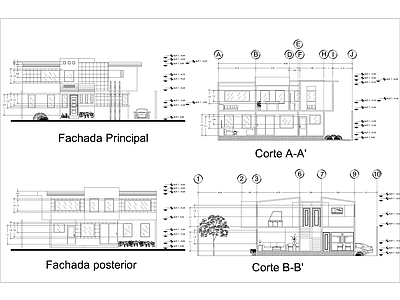 现代住宅楼建筑 半住宅房屋图纸 人才公寓 自建房 宅房 别墅 施工图