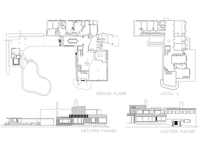 现代别墅建筑 泳池 别墅 自建房 施工图