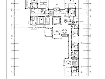 新中式中式别墅建筑 650㎡中式合院 别墅全套图纸 度假型别墅 施工图