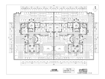 现代新中式别墅建筑 合院式别墅 双拼别墅 别墅平面图 别墅全套图纸 施工图