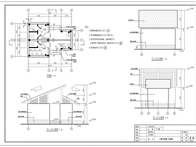 现代中式公厕 厕所 给排水 电气 结构 公园厕所 施工图