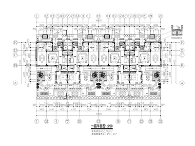 现代新中式别墅建筑 合院式联排 合院别墅全套图纸 合院平面图 施工图