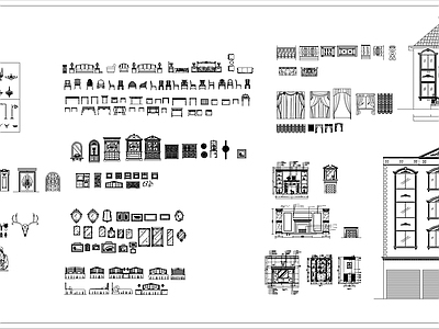 现代家装图库 欧式室内装修图库 施工图