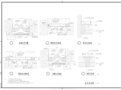 现代其他节点详图 内墙面与顶棚详图 楼地面与楼地面 顶棚与内墙面 地面与地面变形缝 地面与内墙面变 施工图