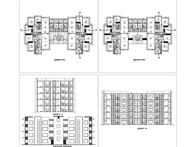 现代住宅楼建筑 多层建筑公寓建筑 自建房 人才公寓 施工图