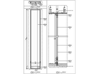 现代墙面节点 玻璃隔断固定节点 施工图