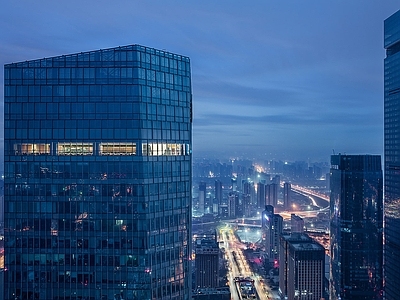 现代城市外景 城市天空夜景外景