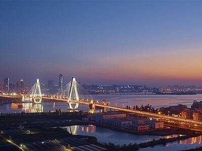 现代城市外景 城市天空夜景外景