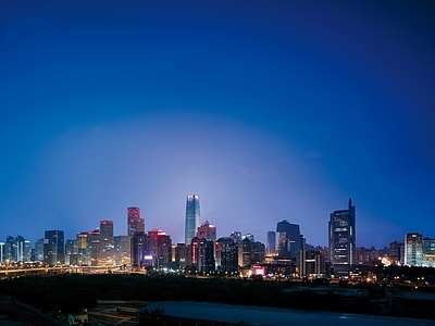 现代城市外景 城市天空夜景外景