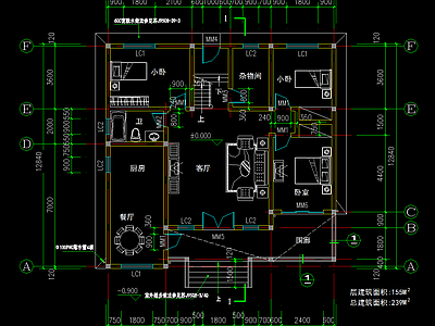 简约现代别墅建筑 自建房 施工图