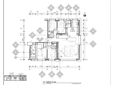 现代整体家装空间 西安国际中心样板 施工图