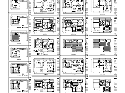 欧式整体家装空间 别墅 联排别墅三层带地 简欧风格 施工图