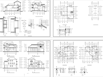 现代住宅楼建筑 豪华别墅度假Dw 施工图