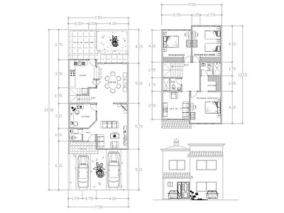 现代住宅楼建筑 平房住宅设计建筑 人才公寓 自建房 施工图