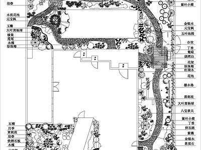 现代新中式庭院 别墅景观 私家 园景观 农村 施工图