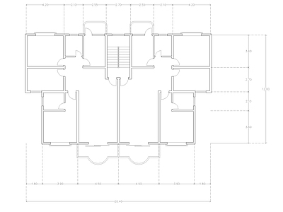 现代公寓 建筑平面户型图纸 loft公寓 单身公寓 复式公寓 施工图