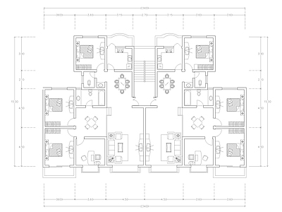 现代公寓 建筑平面户型图纸 loft公寓 单身公寓 复式公寓 施工图