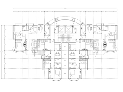 现代公寓 建筑平面户型图纸 loft公寓 单身公寓 复式公寓 施工图