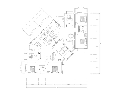 现代公寓 建筑平面户型图纸 loft公寓 单身公寓 复式公寓 施工图