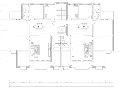 现代公寓 建筑平面户型图纸 loft公寓 单身公寓 复式公寓 施工图