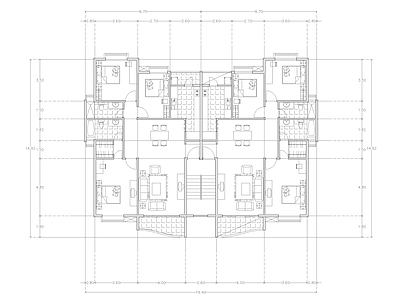 现代公寓 建筑平面户型图纸 loft公寓 复式公寓 单身公寓 施工图